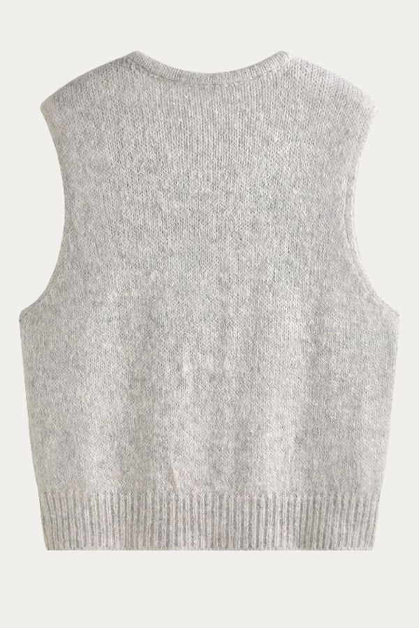 Tamsin Button Up Vintage Cable Knit Vest