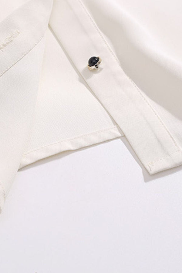Talian White Tie Neck Blouse