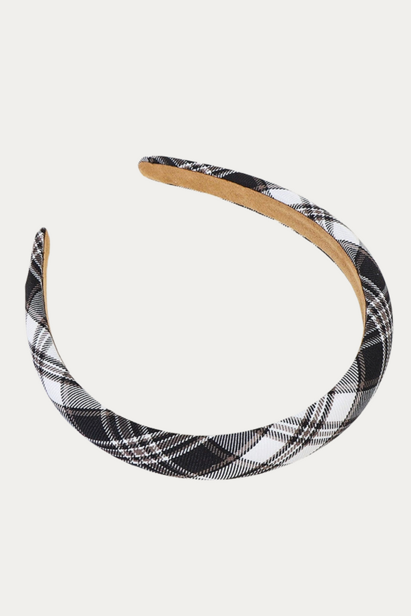 Navy Blue Plaid Headband