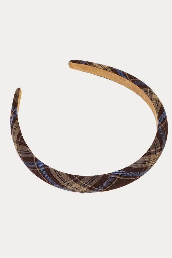 Navy Blue Plaid Headband