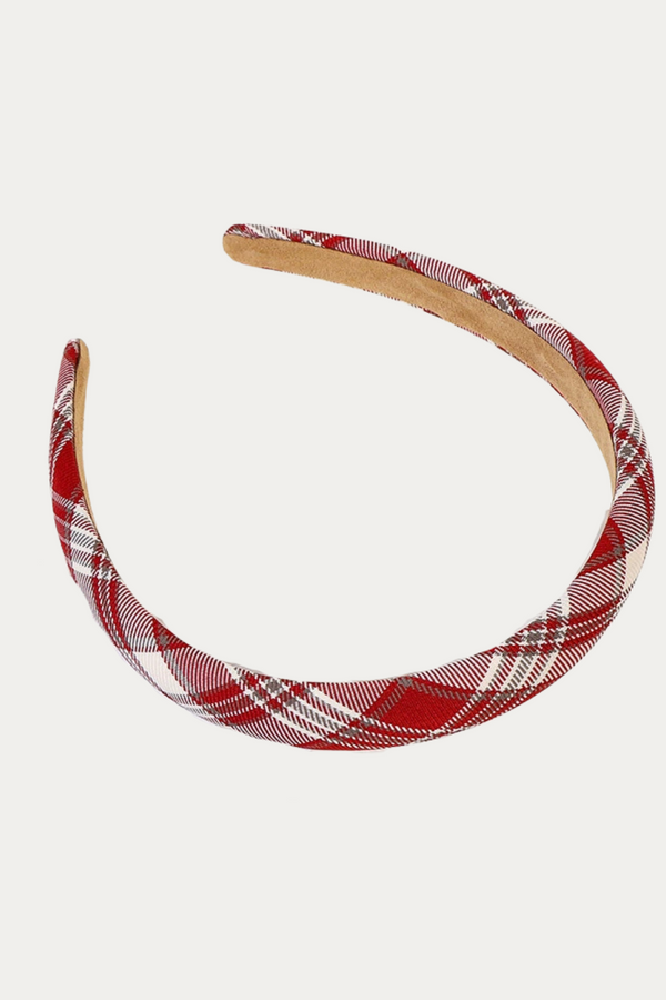 Navy Blue Plaid Headband