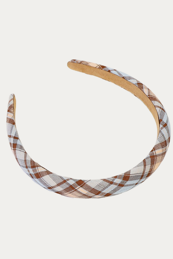 Navy Blue Plaid Headband