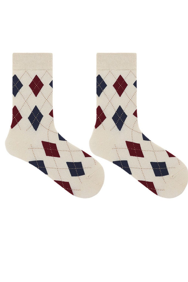 Vintage Argyle Cotton Socks