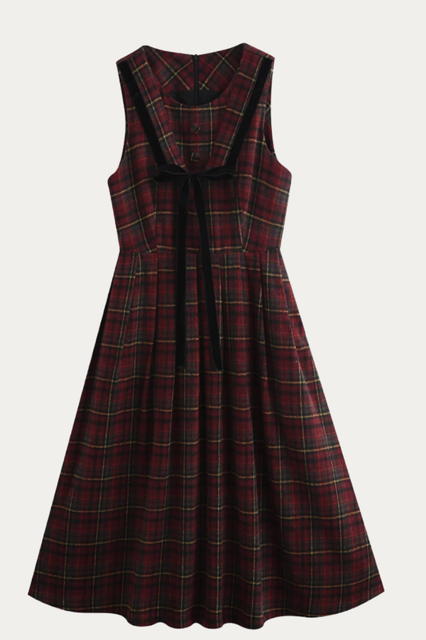 Thomasina Plus Size Plaid Pinafore Dress