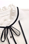 Talian White Tie Neck Blouse