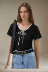 Cloe Black Short sleeve Tops