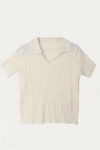 Armed Cable Knit Polo Shirt