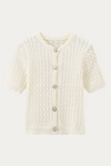 Andrew Cable Knit Short Sleeve Cardigan