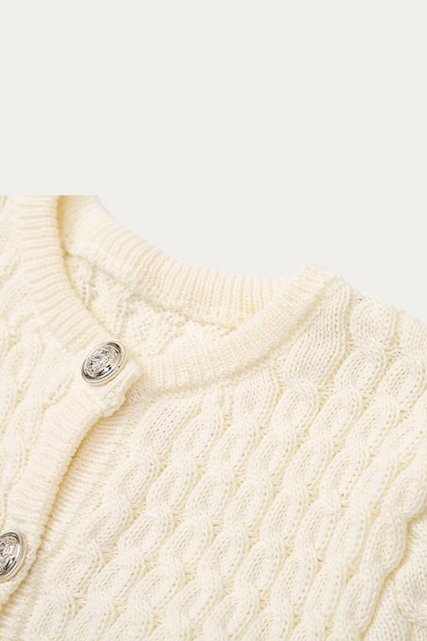 Andrew Cable Knit Short Sleeve Cardigan