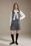 Gracia Grey Pleated Dress Sleeveless