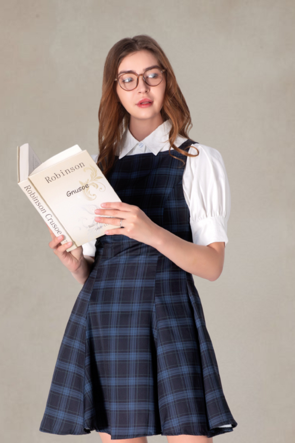 Bernard Navy Plaid Dress