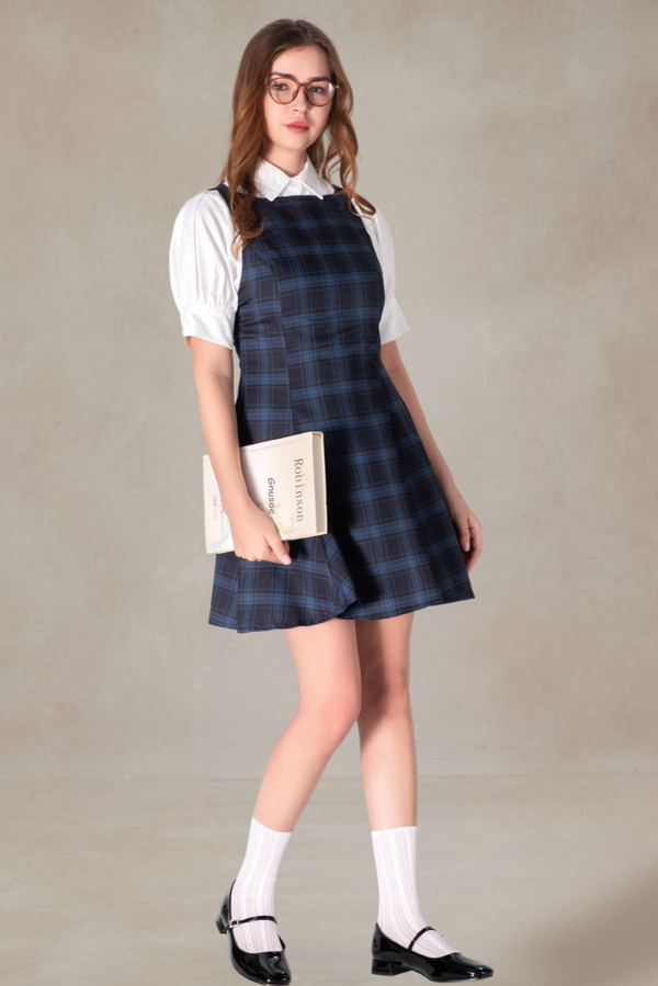 Bernard Navy Plaid Dress