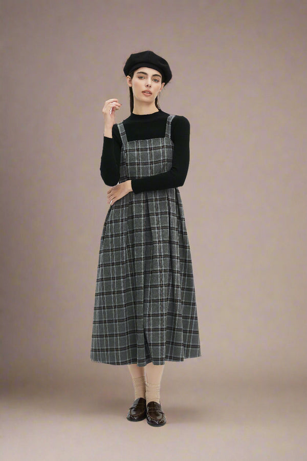 Adah Navy Plaid Dress