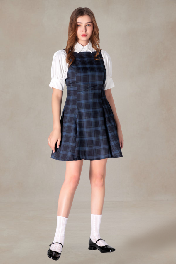 Bernard Navy Plaid Dress