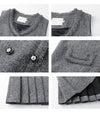 Gracia Grey Pleated Dress Sleeveless