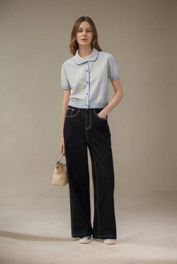 Geraldine Perter Pan Collar Knit Cardigan