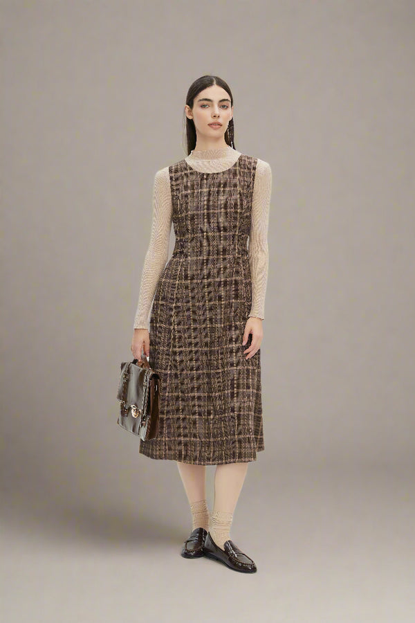 Veronica Pinafore Dress Plaid