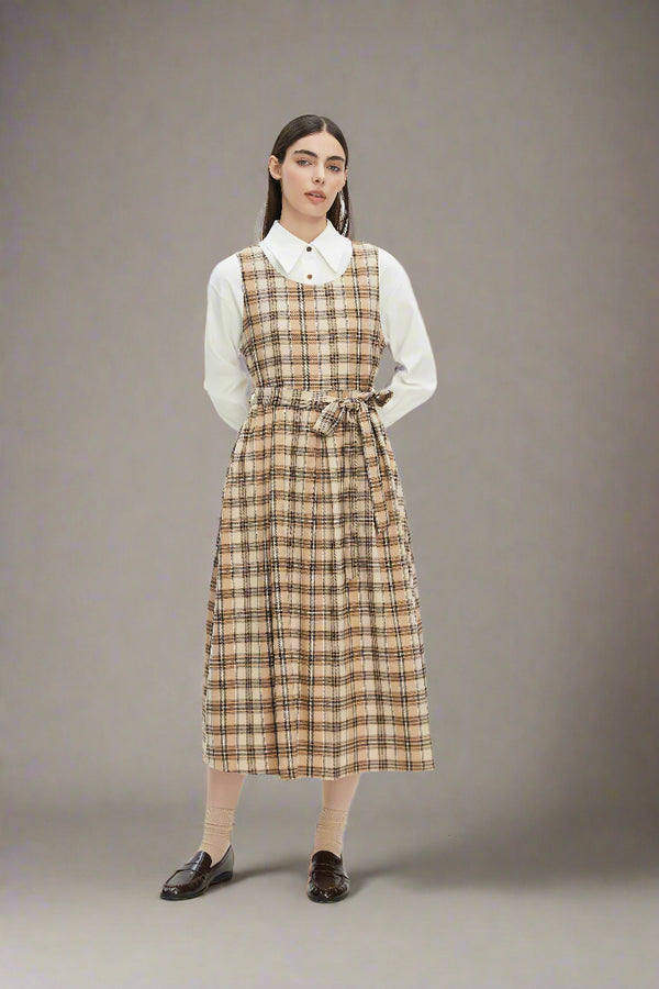 Geneva Plaid Drop Waist Dress