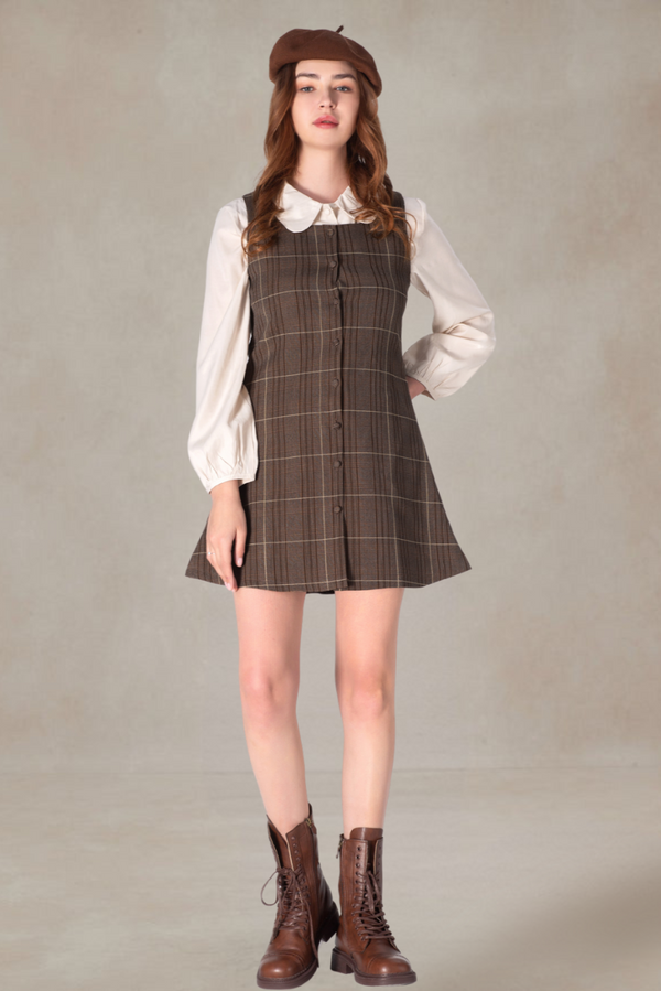 Augustine Plaid Mini Dress