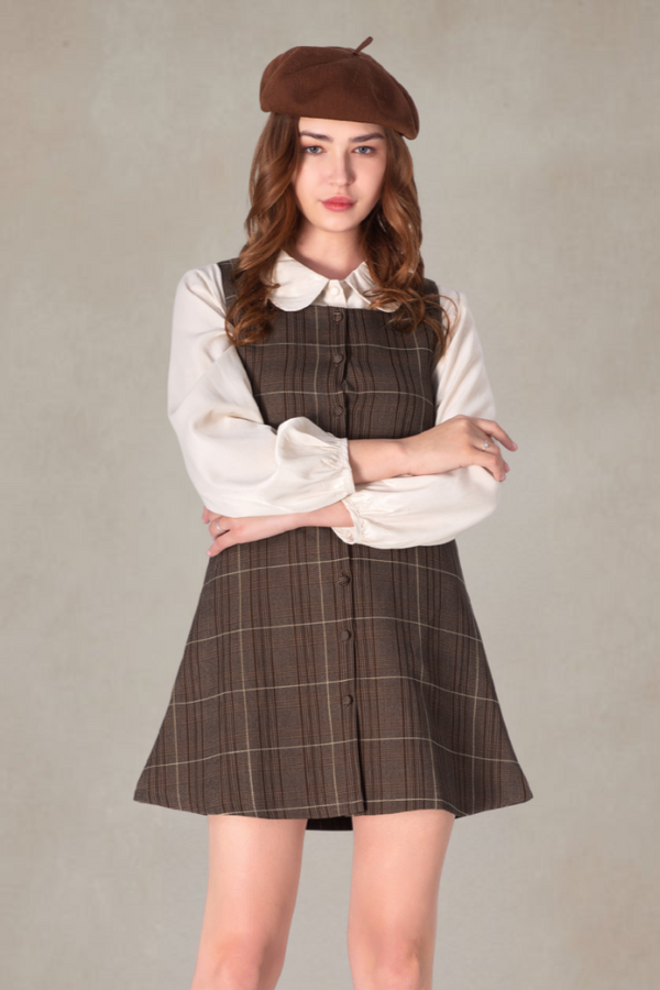 Augustine Plaid Mini Dress