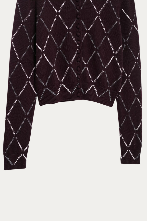 Sandra Argyle Knit Cardigan