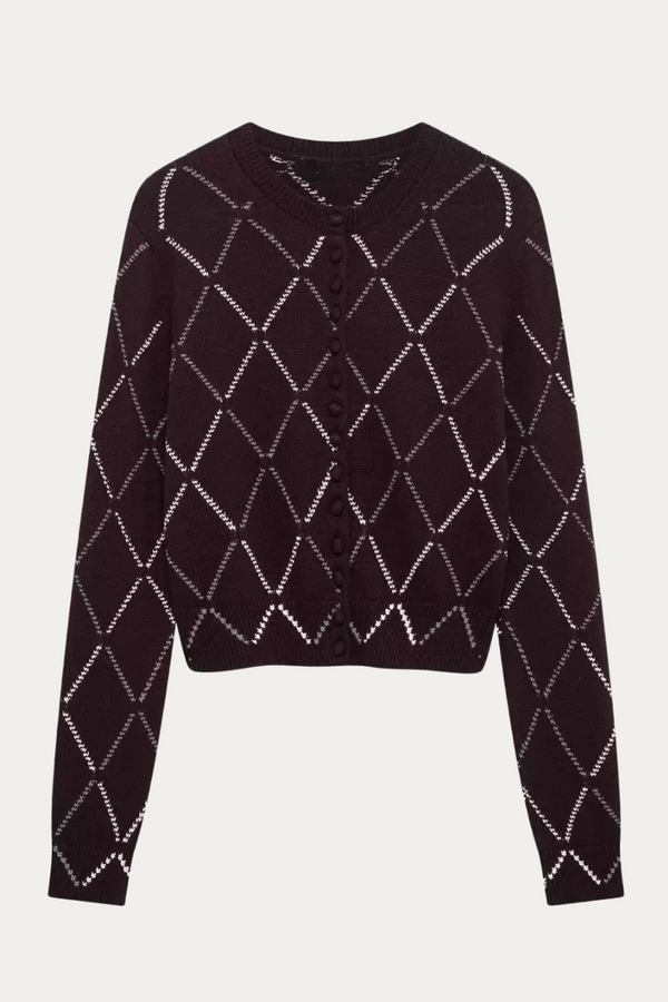 Sandra Argyle Knit Cardigan