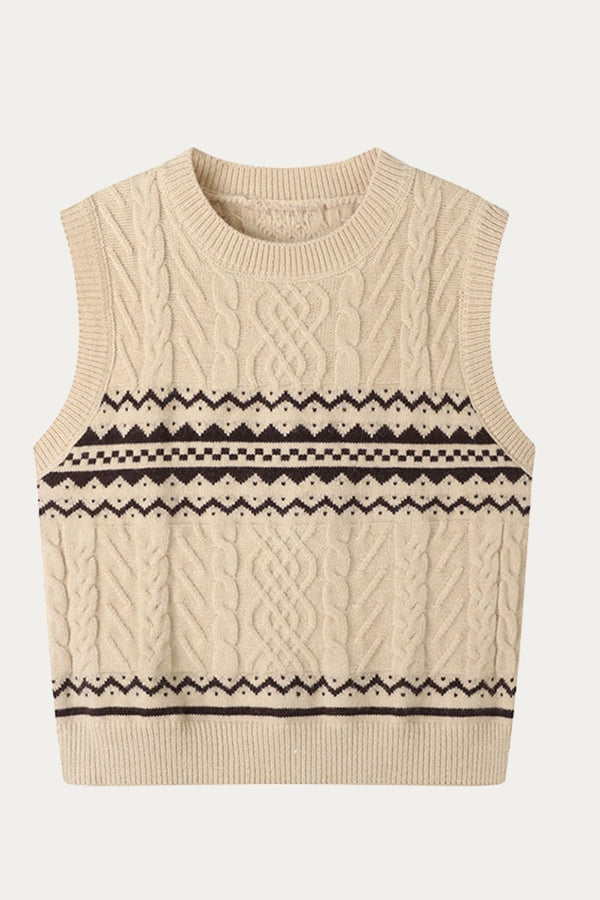 Artemisia Gray Fair Isle Sweater Vest - DAStyle