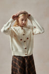 Bethany Cream Cardigan Sweater with Floral Embellishments - DAStyle