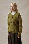 Bianca Olive Green Cardigan with Toggle Buttons - DAStyle