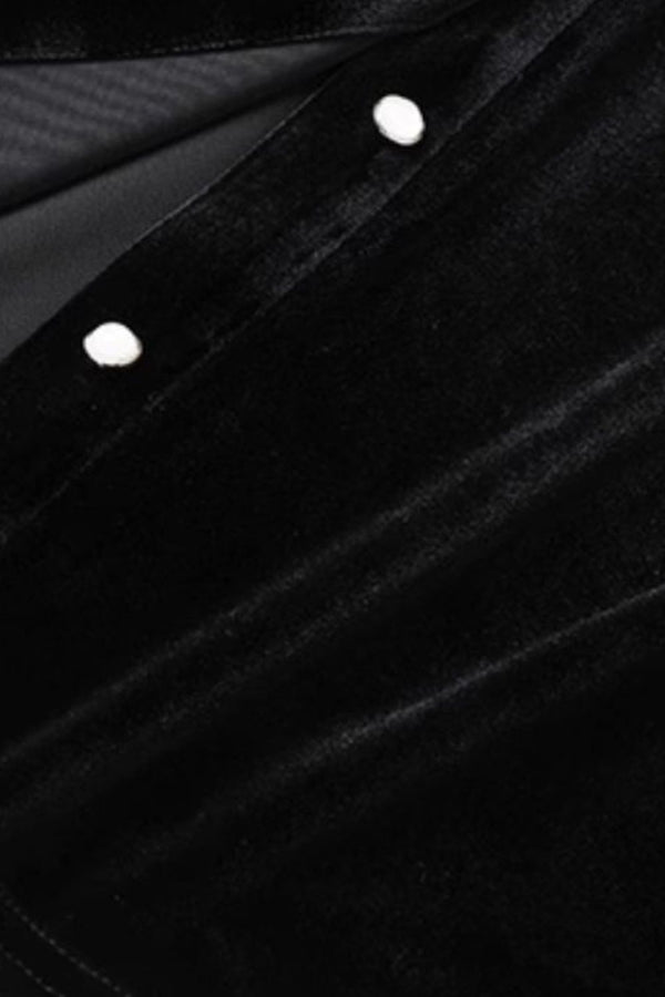 Meliora Black Velvet Blouse with Lace
