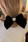 Black Velvet Bow Hair Clip - DAStyle