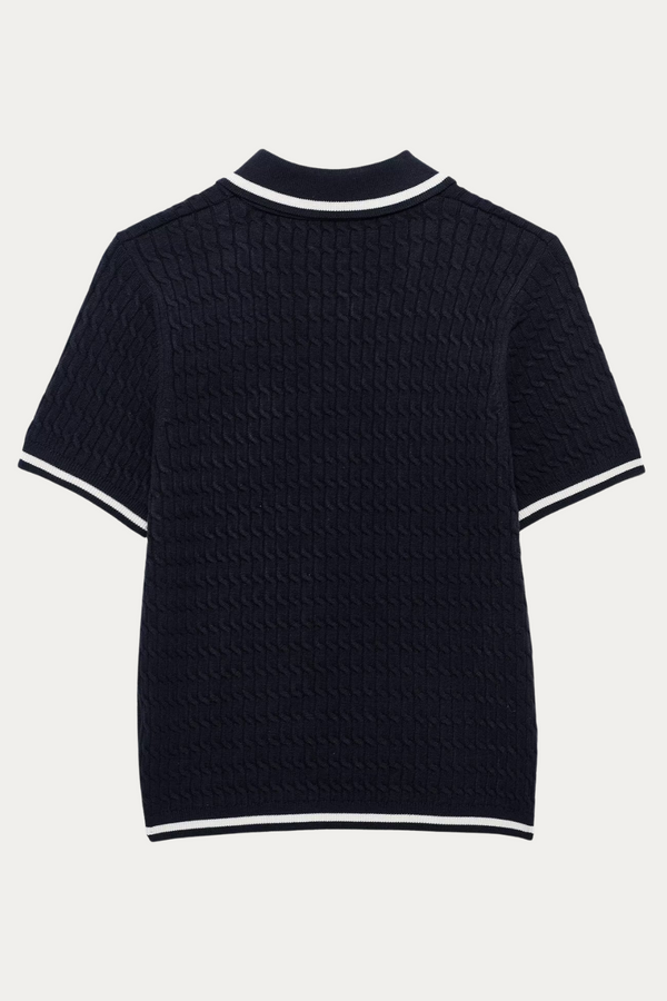 Gale Black Knit Polo Shirt