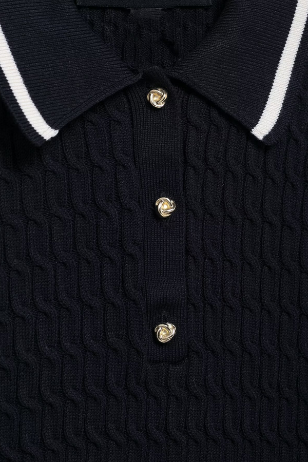 Gale Black Knit Polo Shirt
