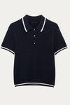 Gale Black Knit Polo Shirt