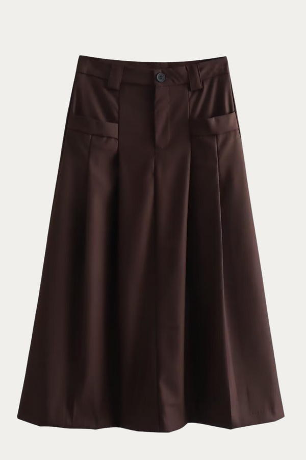 Renata Black Pleated Skirt Knee Length