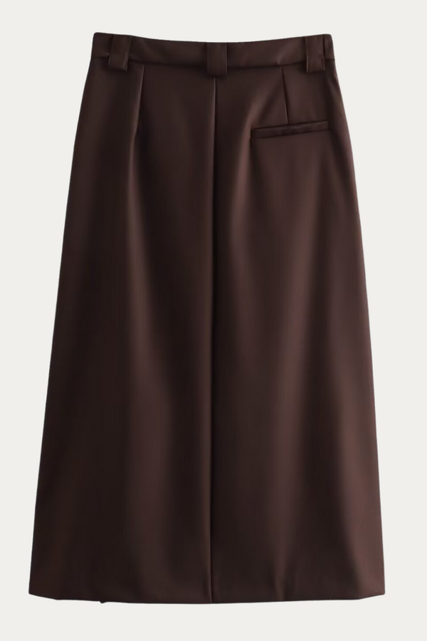 Renata Black Pleated Skirt Knee Length