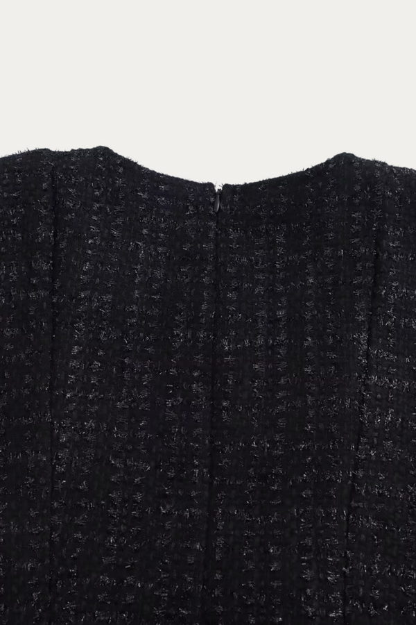 Regina Black Tweed Mini Dress