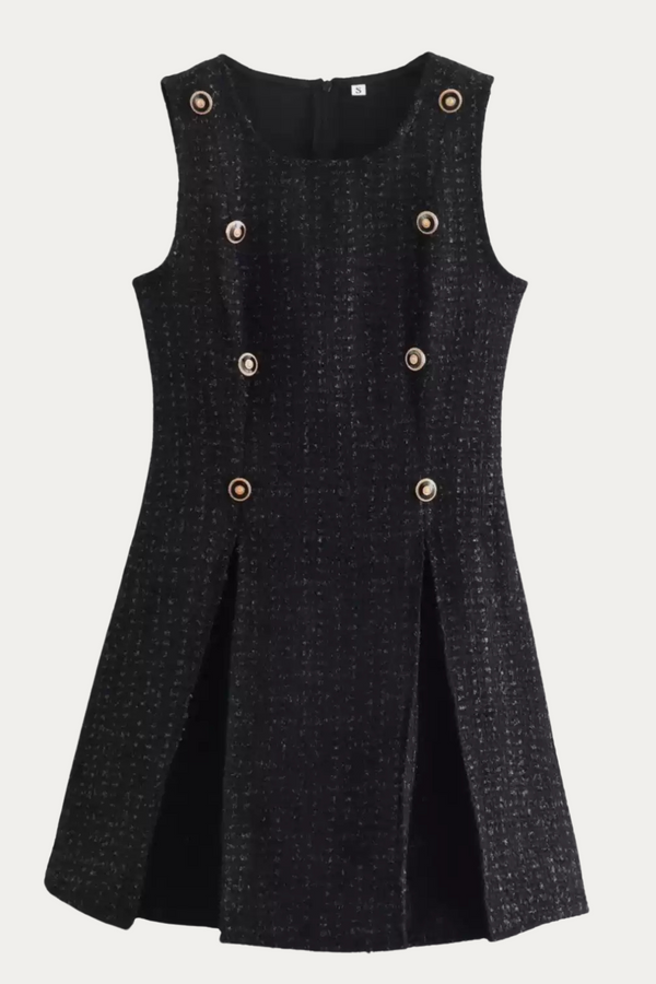 Regina Black Tweed Mini Dress