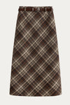 Ferelith Brown Plaid Midi Skirt