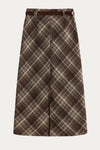 Ferelith Brown Plaid Midi Skirt