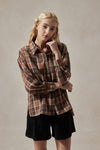 Orange and Brown Plaid Shirt