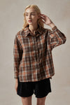 Orange and Brown Plaid Shirt