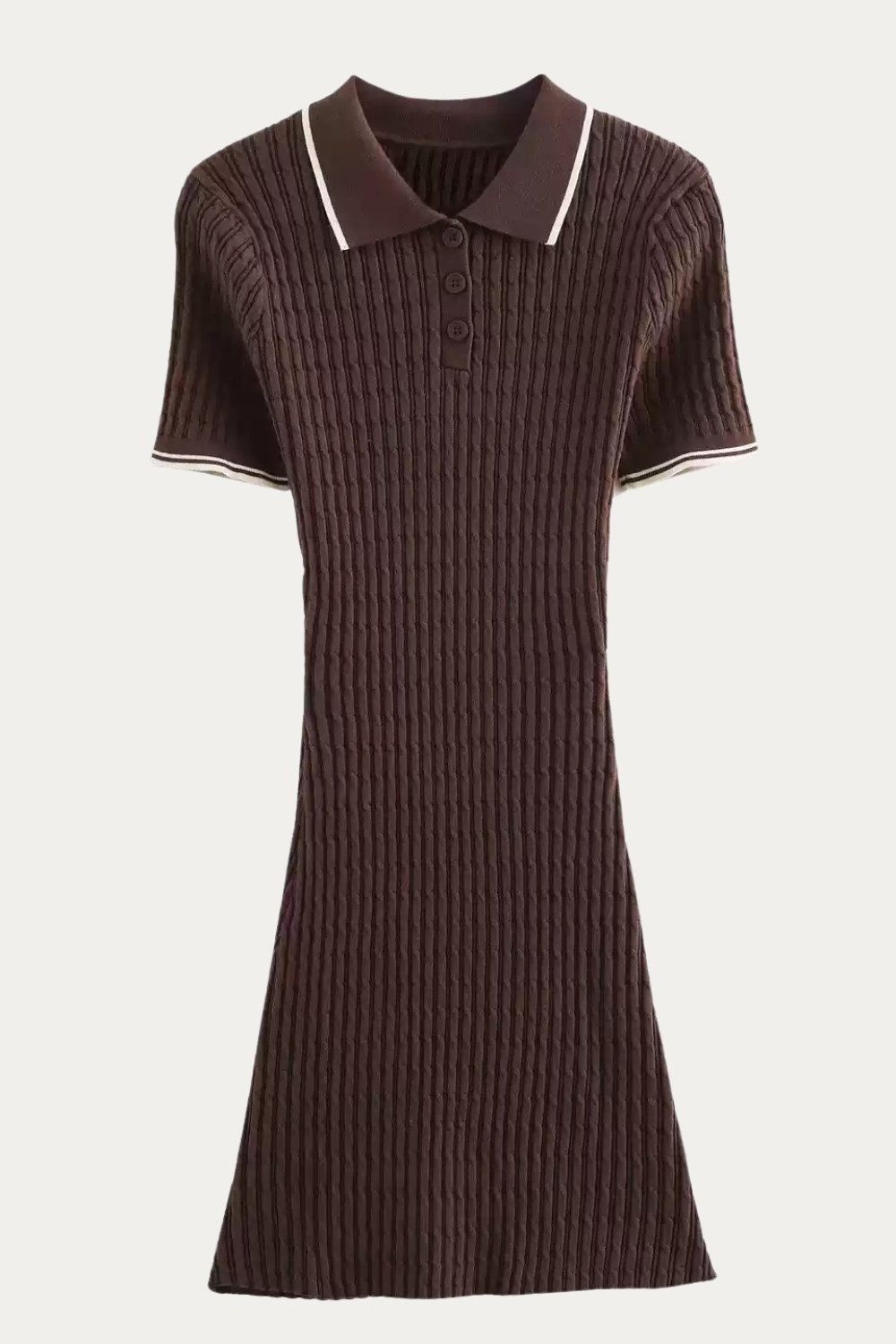 princess polly baby blue dress brown ribbed mini dress, Women's Fashion, Dresses & Sets, Dresses on  Carousell main image 1