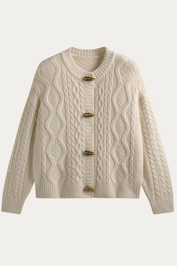 Voila Ivory Cardigan with Toggle