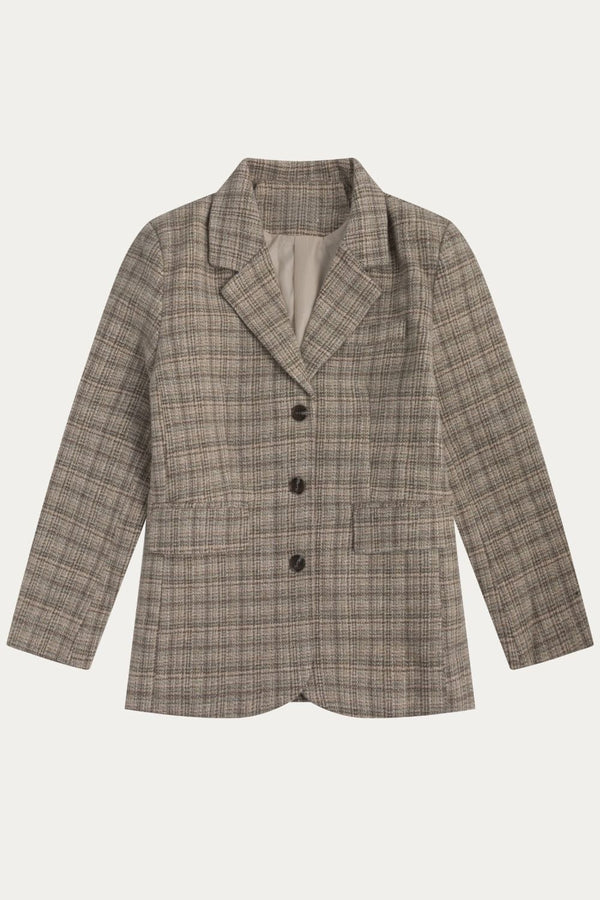 Cassandra Plaid Tweed Blazer - DAStyle