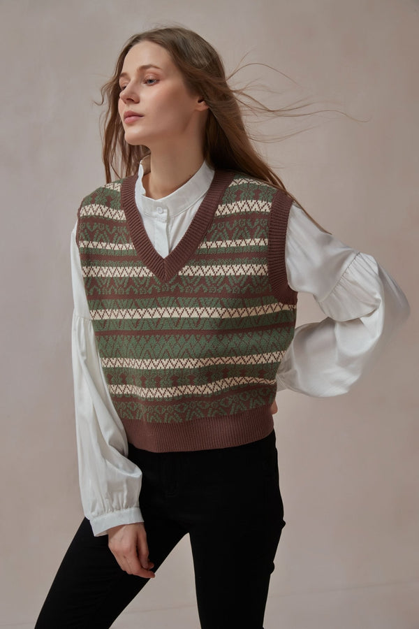 Cecilia Vintage Sweater Vest - DAStyle