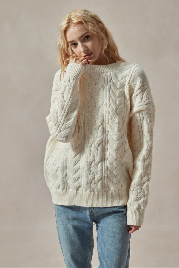 Seraphina Cozy Chunky Cable Knit Sweater