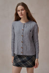 Cordelia Gray Cable Cardigan - DAStyle