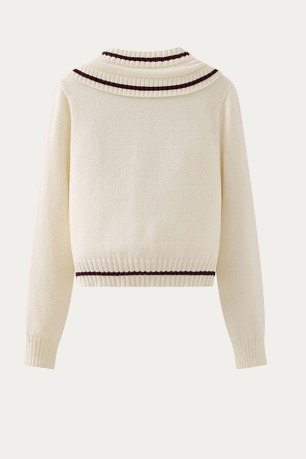 Delphine Crop Sweater with Bow