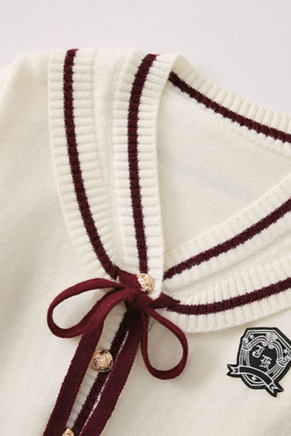 Delphine Crop Sweater with Bow